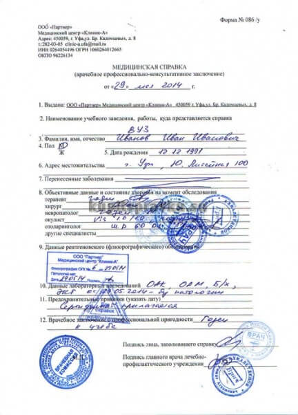 Врачебное профессионально-консультативное заключение